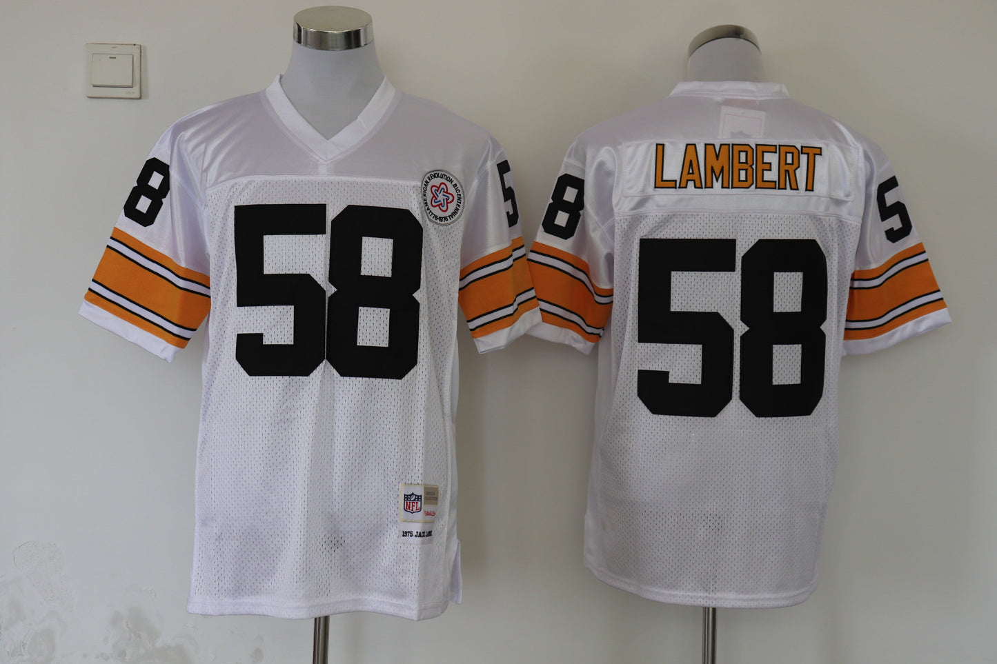Men's Pittsburgh Steelers Jack Lambert White Legacy Replica Jersey1