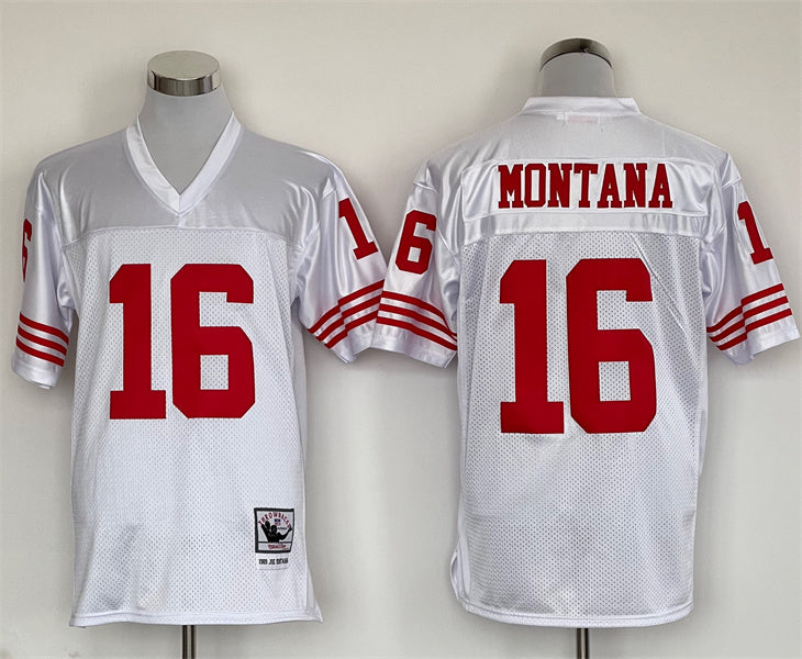 Men's San Francisco 49ers Joe Montana White Legacy Replica Player Jersey1