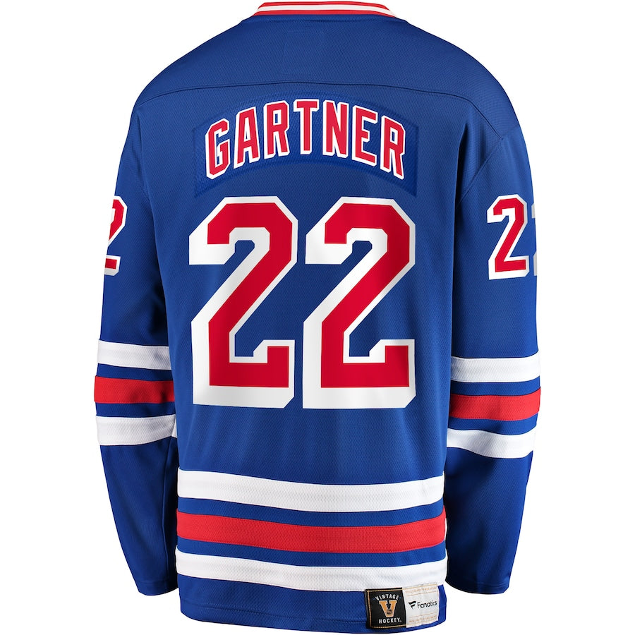Mike Gartner New York Rangers Premier Breakaway Retired Jersey - Blue