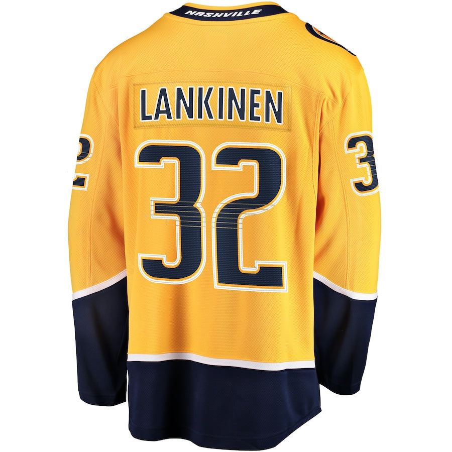 Kevin Lankinen Nashville Predators Home Breakaway Jersey - Gold