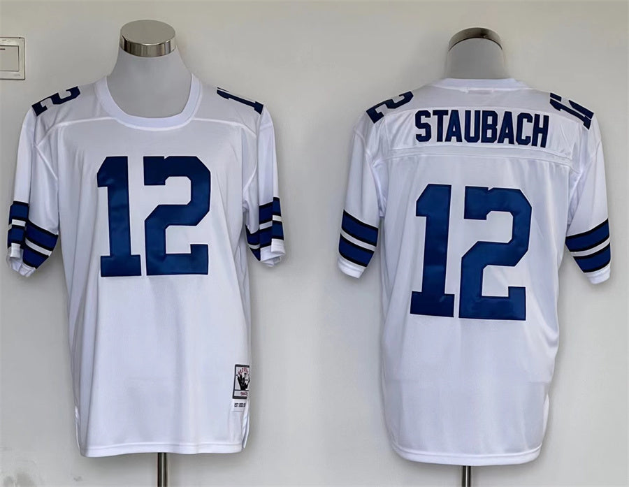 Men's Dallas Cowboys Roger Staubach White Legacy Replica jersey