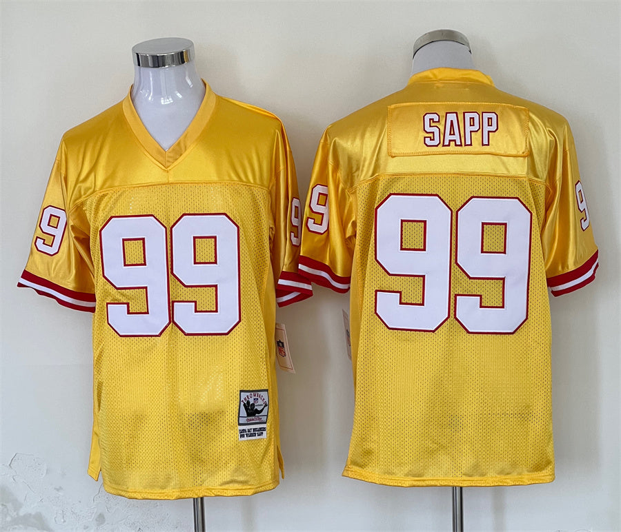 Men's Tampa Bay Buccaneers Warren Sapp Yellow Legacy Replica Jersey1