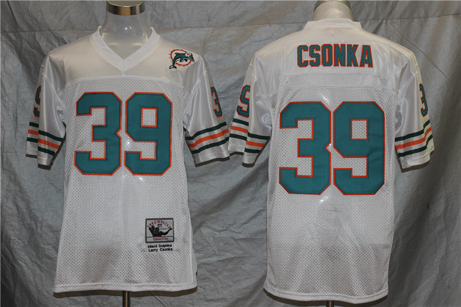 Men's Miami Dolphins Larry Csonka White Legacy Replica Jersey1