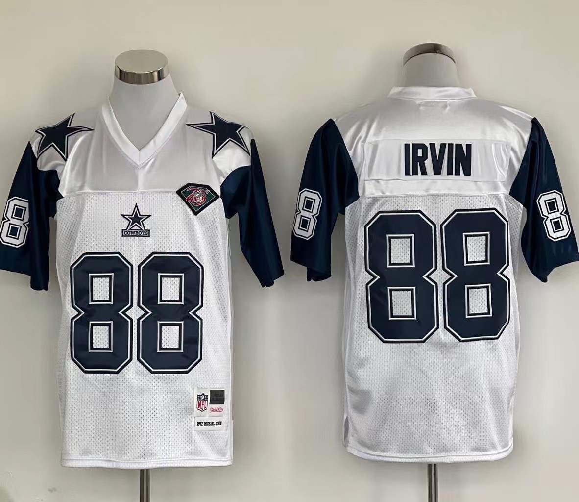 Men's Dallas Cowboys Michael Irvin White Legacy Replica Jersey1
