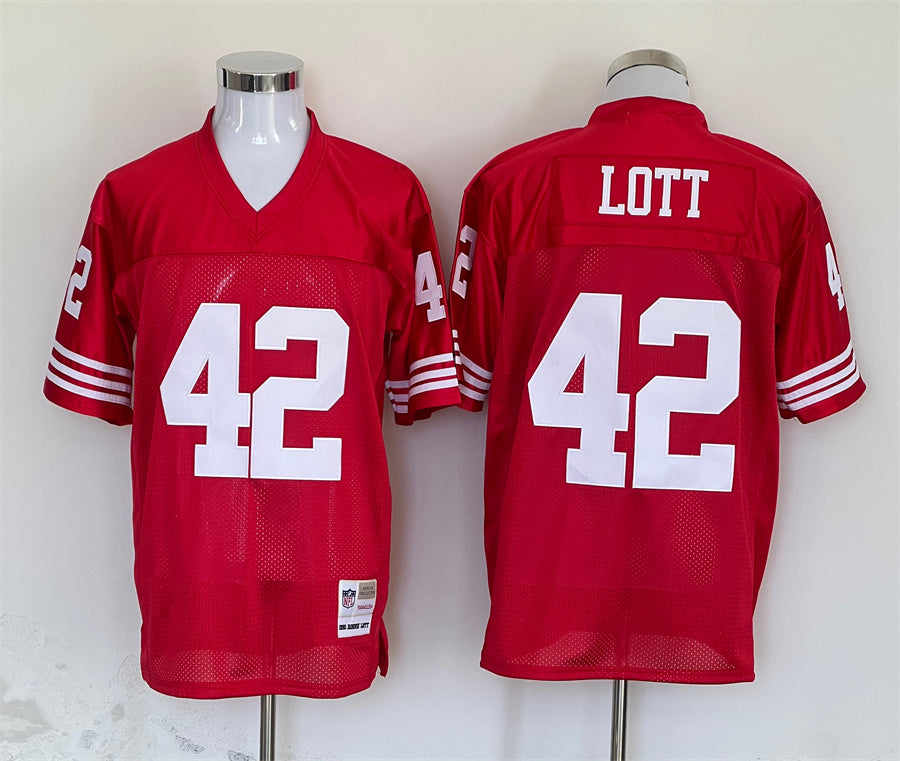 Men's San Francisco 49ers Ronnie Lott Scarlet Legacy Replica Jersey1