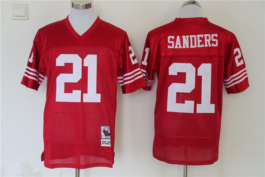 Men's San Francisco 49ers Deion Sanders Scarlet Legacy Replica Player Jersey1
