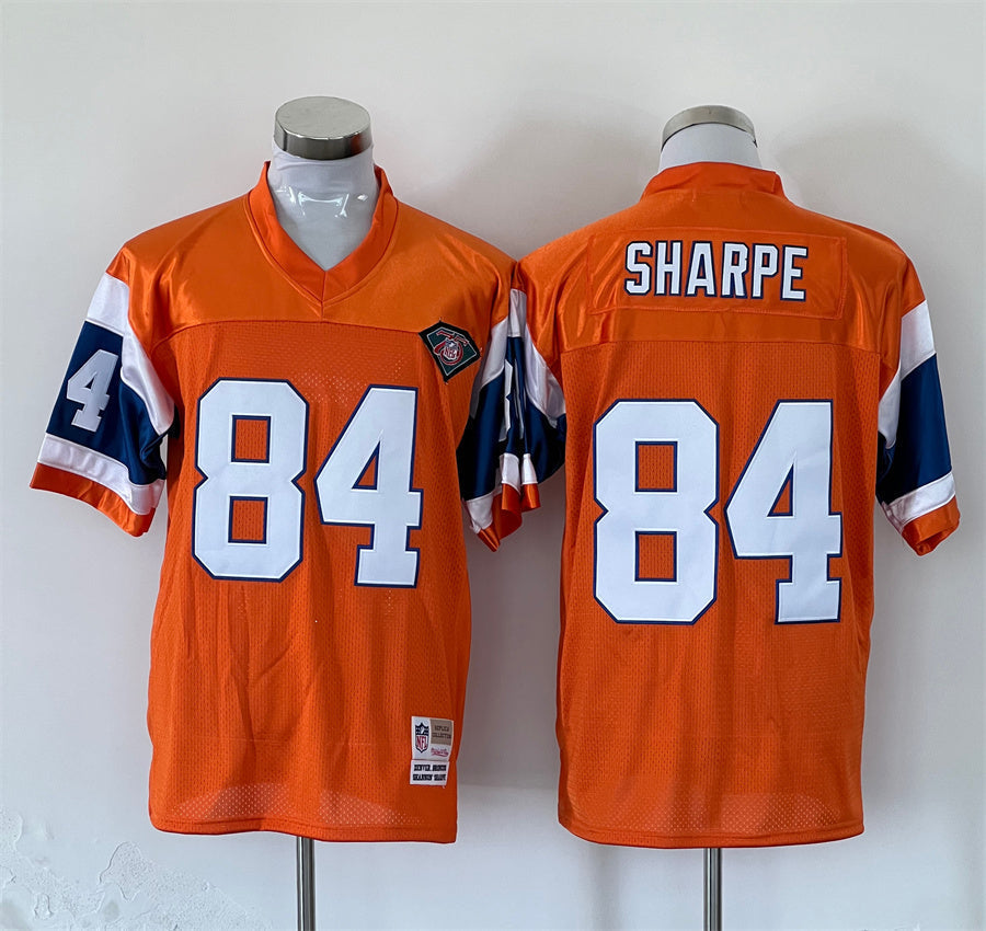 Men's Denver Broncos Shannon Sharpe Orange Legacy Replica Jersey1