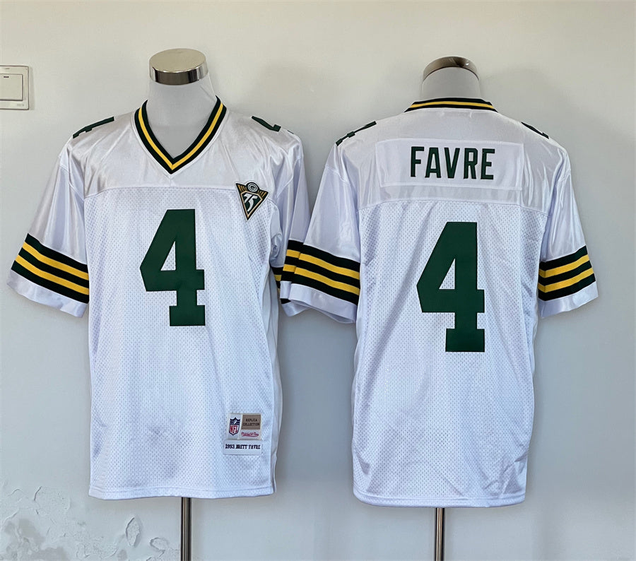 Men's Green Bay Packers Brett Favre White Legacy Replica Player Jersey1