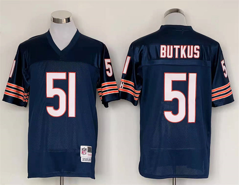 Men's Chicago Bears Dick Butkus Navy Legacy Replica Player Jersey1