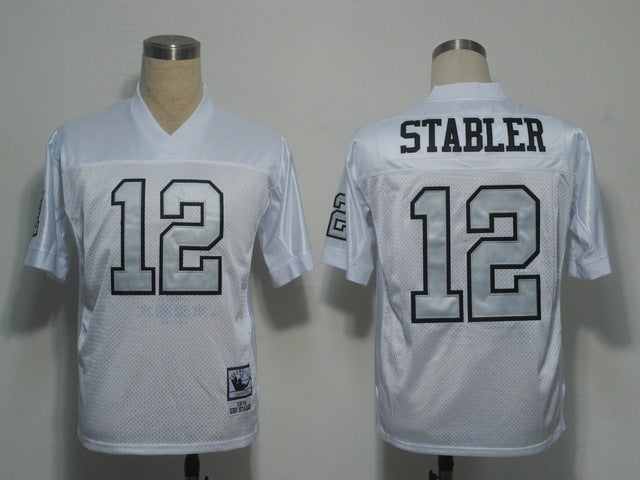 Men's Oakland Raiders Ken Stabler White Legacy Replica Player jersey