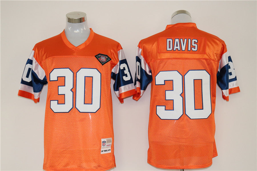 Men's Denver Broncos Terrell Davis Orange Legacy Replica Jersey1