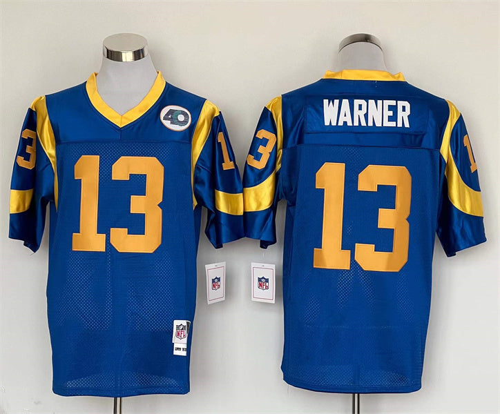 Men's San Louis Rams Kurt Warner Blue Legacy Replica Jersey1