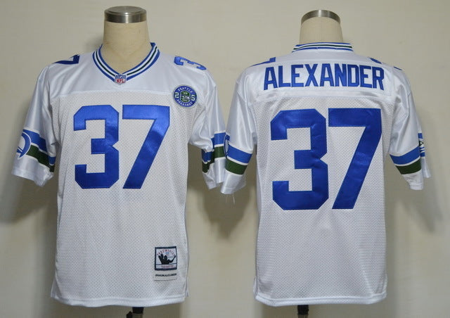 Men's Seattle Seahawks Shaun Alexander White Legacy Replica Jersey1