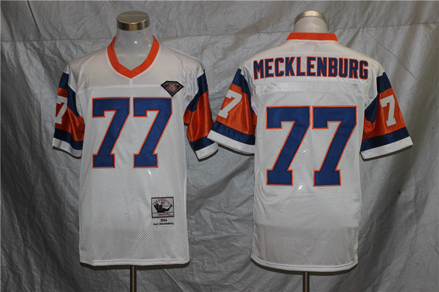 Men's Denver Broncos Karl Mecklenburg White Legacy Replica jersey