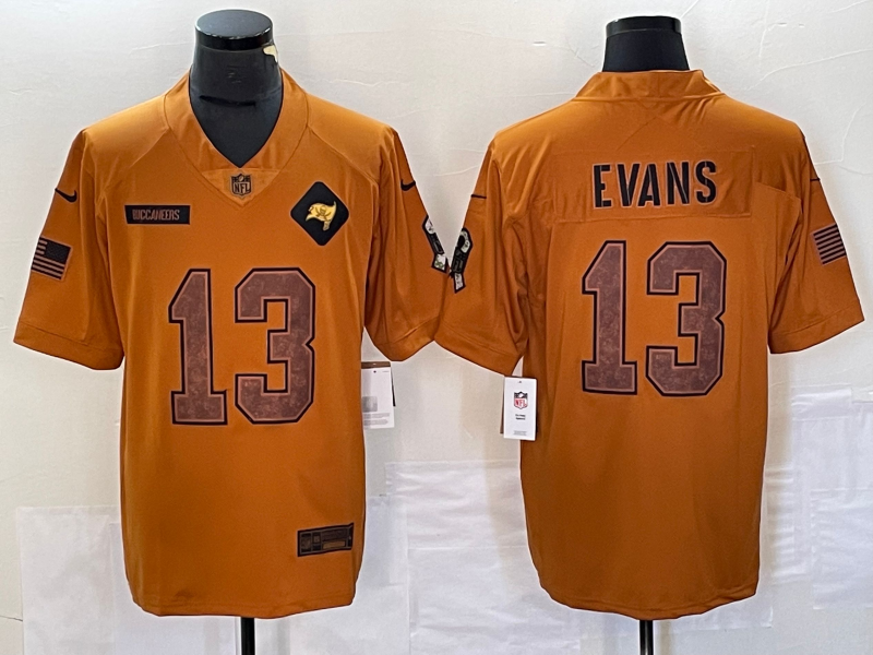 Men's Tampa Bay Buccaneers Mike Evans #13 Brown 2023 Salute To Service Limited jersey