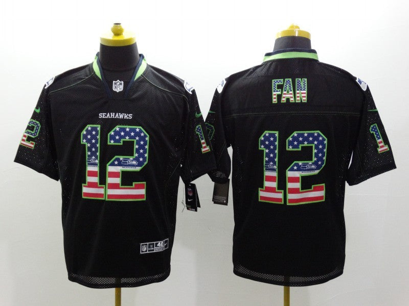 Men's Seattle Seahawks 12th Fan Black Game jersey