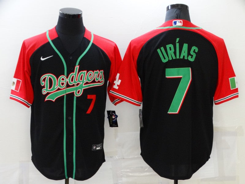 Men's Los Angeles Dodgers Julio Urias #7 Black Alternate Game jersey
