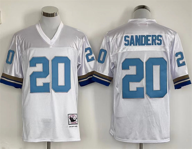 Men's Detroit Lions Barry Sanders White Legacy Replica Jersey1