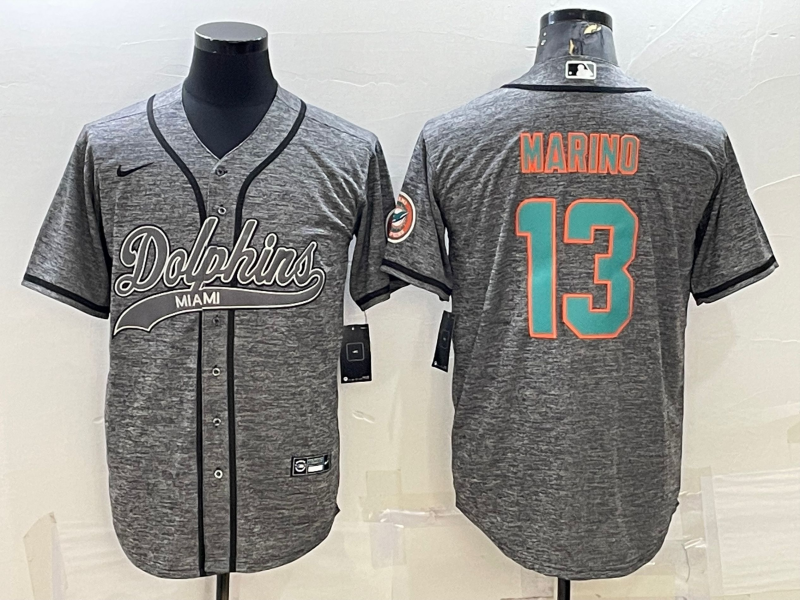 Men's Miami Dolphins Dan Marino #13 Gray Game jersey Joint Edition