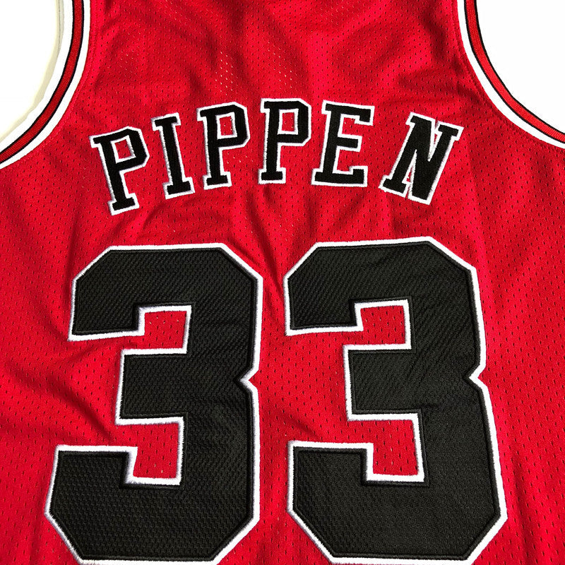 Chicago Bulls Scottie Pippen 33 Red Thorwback Jersey