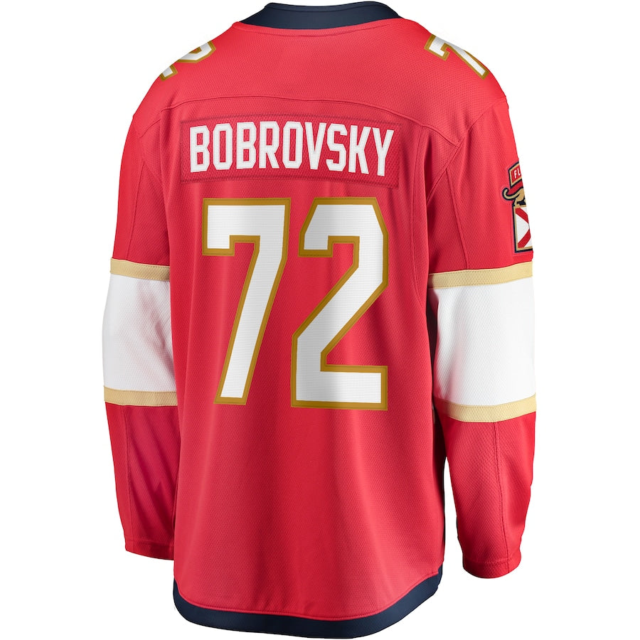 Sergei Bobrovsky Florida Panthers Home 2024 Stanley Cup Champions Breakaway Jersey Red