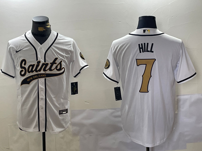 Men's New Orleans Saints Taysom Hill #7 White Player jersey