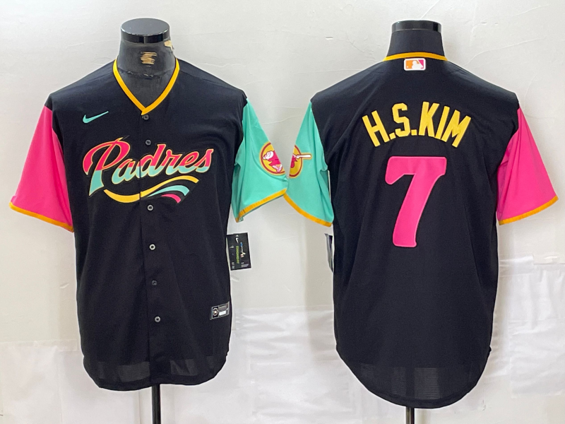 Men's San Diego Padres Ha-Seong Kim Black City Connect Replica Player Jersey