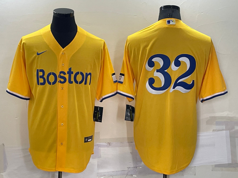 Men's Boston Red Sox Derek Lowe #32 Gold City Connect Replica Player jersey