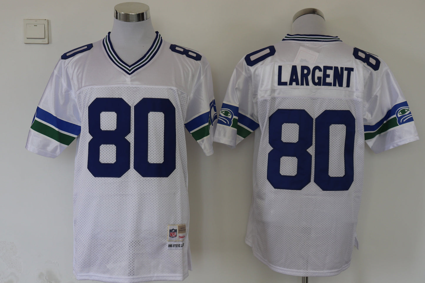 Men's Seattle Seahawks Steve Largent White Legacy Replica Jersey1