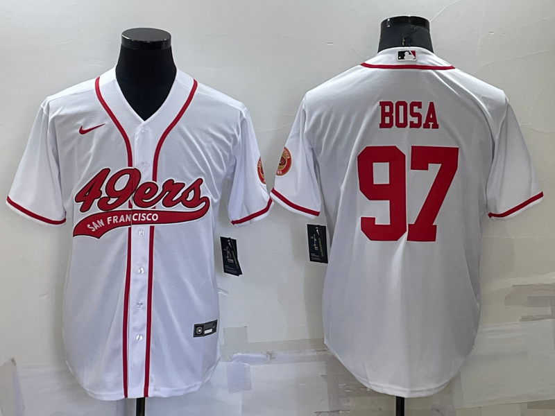 Men's San Francisco 49ers Nick Bosa #97 White Game jersey Joint Edition