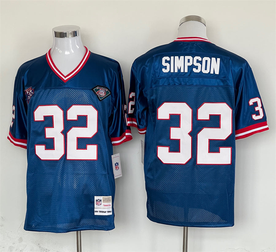 Men's Buffalo Bills OJ Simpson Blue Legacy Replica Player Jersey1