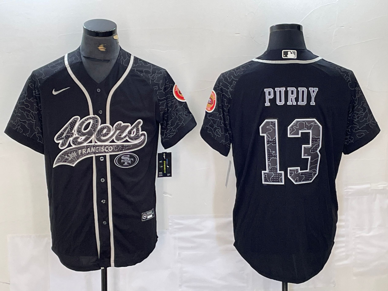 Men's San Francisco 49ers Brock Purdy #13 Black RFLCTV Limited jersey Joint Edition