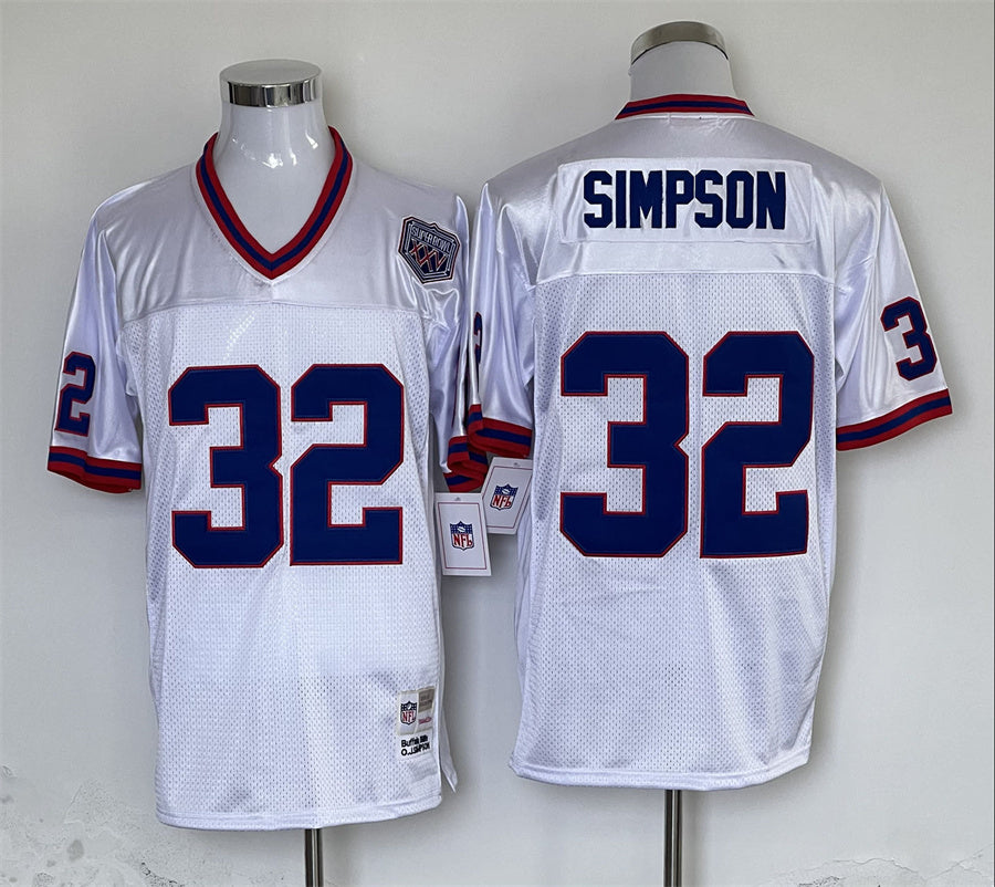 Men's Buffalo Bills OJ Simpson White Legacy Replica Player Jersey1