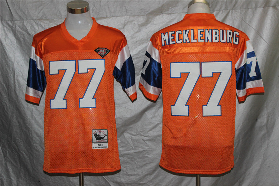 Men's Denver Broncos Karl Mecklenburg Orange Legacy Replica jersey