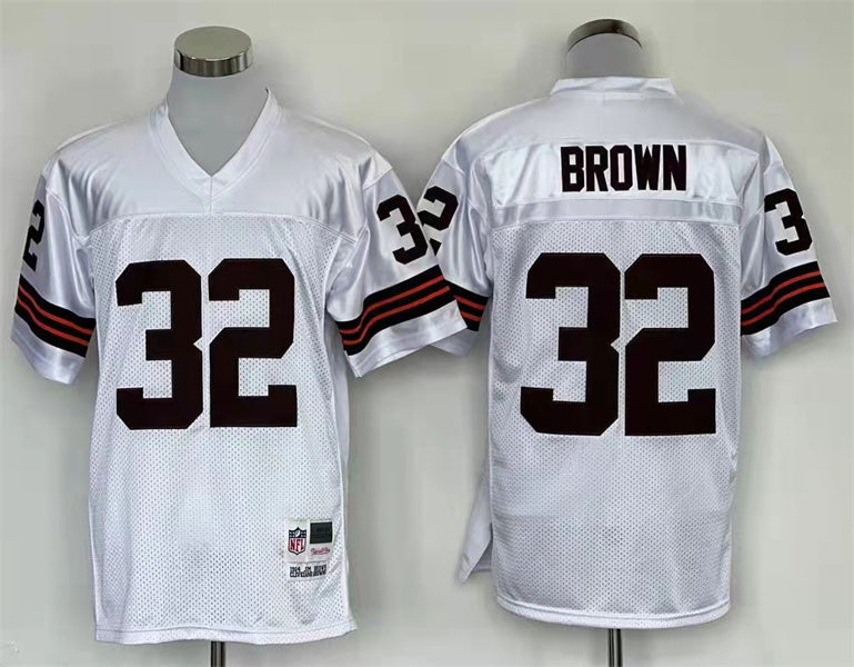 Men's Cleveland Browns Jim Brown White Legacy Replica jersey