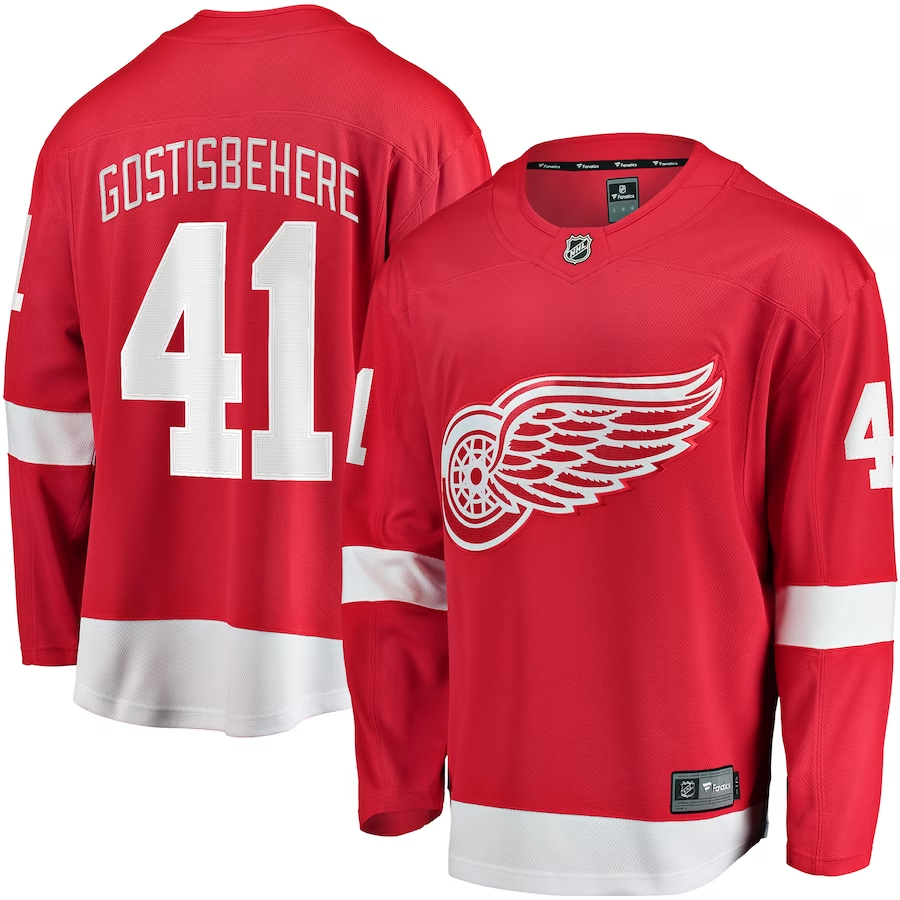 Men's Detroit Red Wings Shayne Gostisbehere #41 Red Home Breakaway Jersey1
