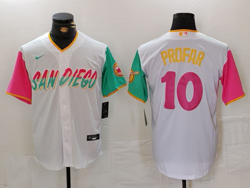 Men's San Diego Padres Jurickson Profar #10 White City Connect Limited Player jersey