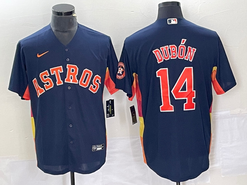 Men's Houston Astros Mauricio Dubon #14 Navy Alternate Replica Player Name jersey