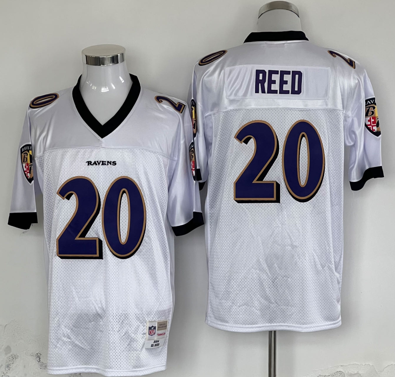 Men's Baltimore Ravens Ed Reed White Legacy Replica Player Jersey1