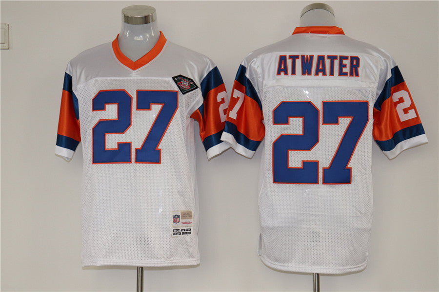Men's Denver Broncos Steve Atwater White Legacy Replica Jersey1