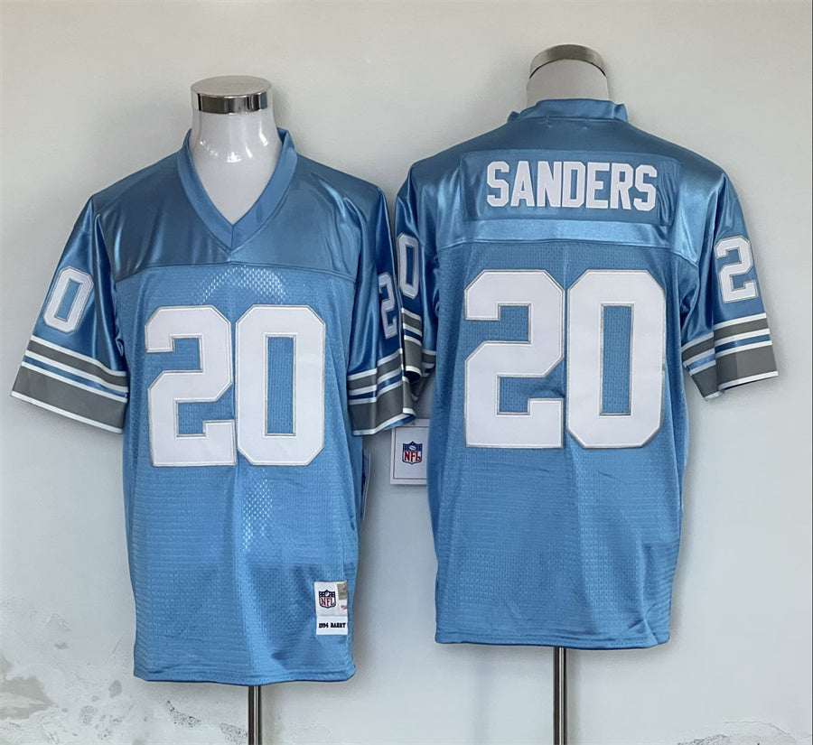 Men's Detroit Lions Barry Sanders Blue Legacy Replica Jersey1