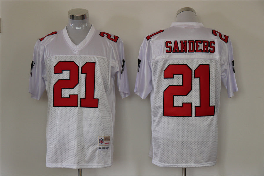 Men's Atlanta Falcons Deion Sanders White Legacy Replica jersey