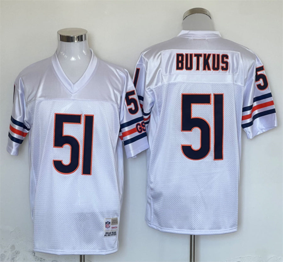 Men's Chicago Bears Dick Butkus White Legacy Replica Jersey1