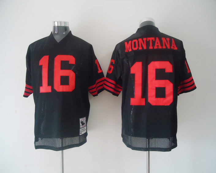 Men's San Francisco 49ers Joe Montana Black Legacy Replica Player Jersey1