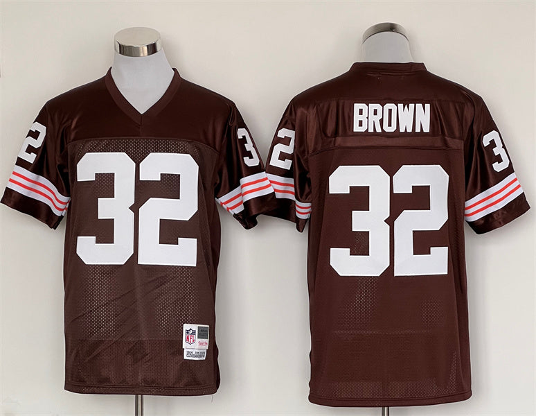 Men's Cleveland Browns Jim Brown Brown Legacy Replica Player Jersey1