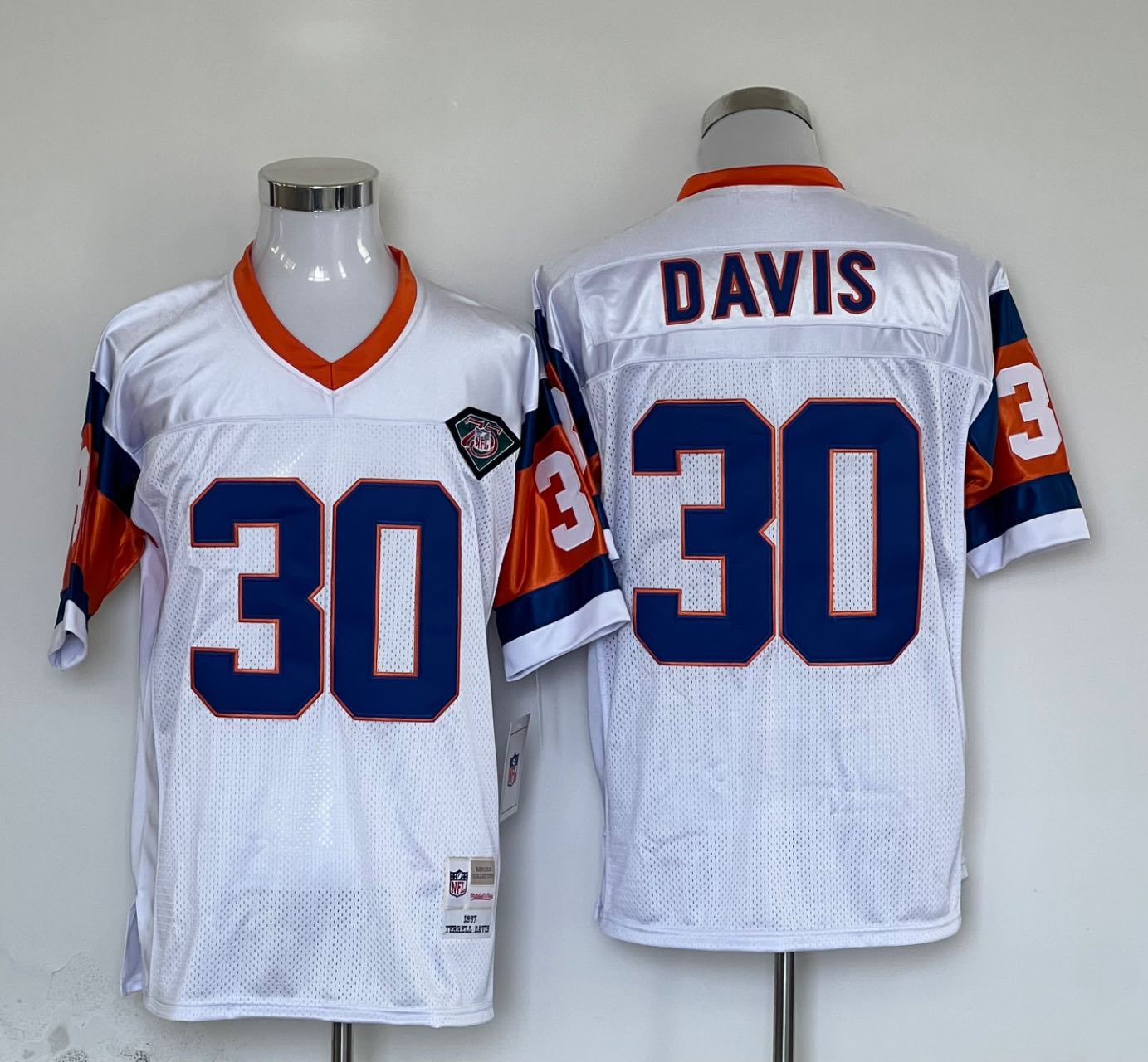 Men's Denver Broncos Terrell Davis White Legacy Replica jersey