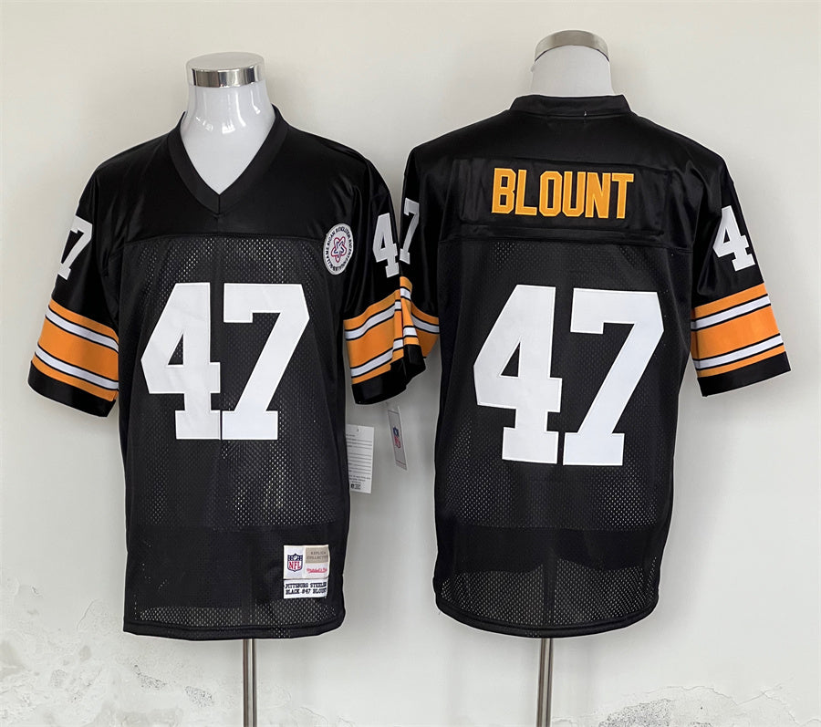 Men's Pittsburgh Steelers Mel Blount Black Legacy Replica Jersey1