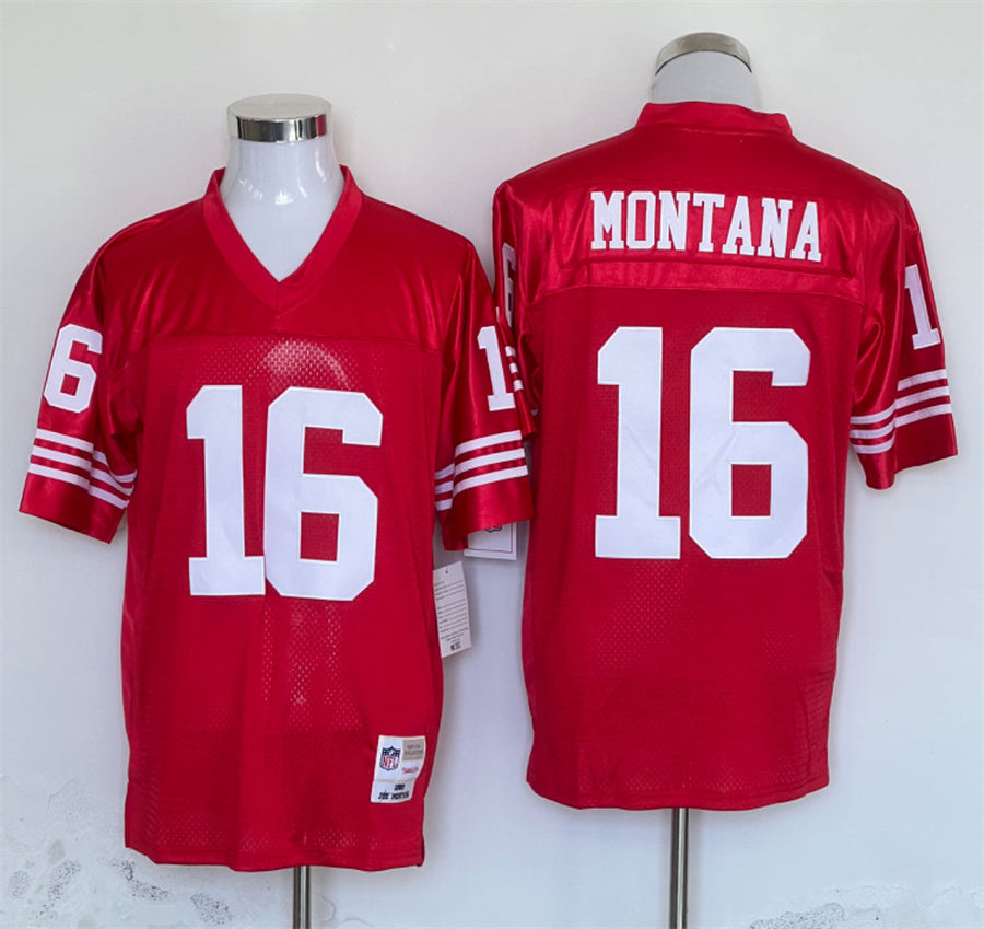Men's San Francisco 49ers Joe Montana Scarlet Legacy Replica Player Jersey1