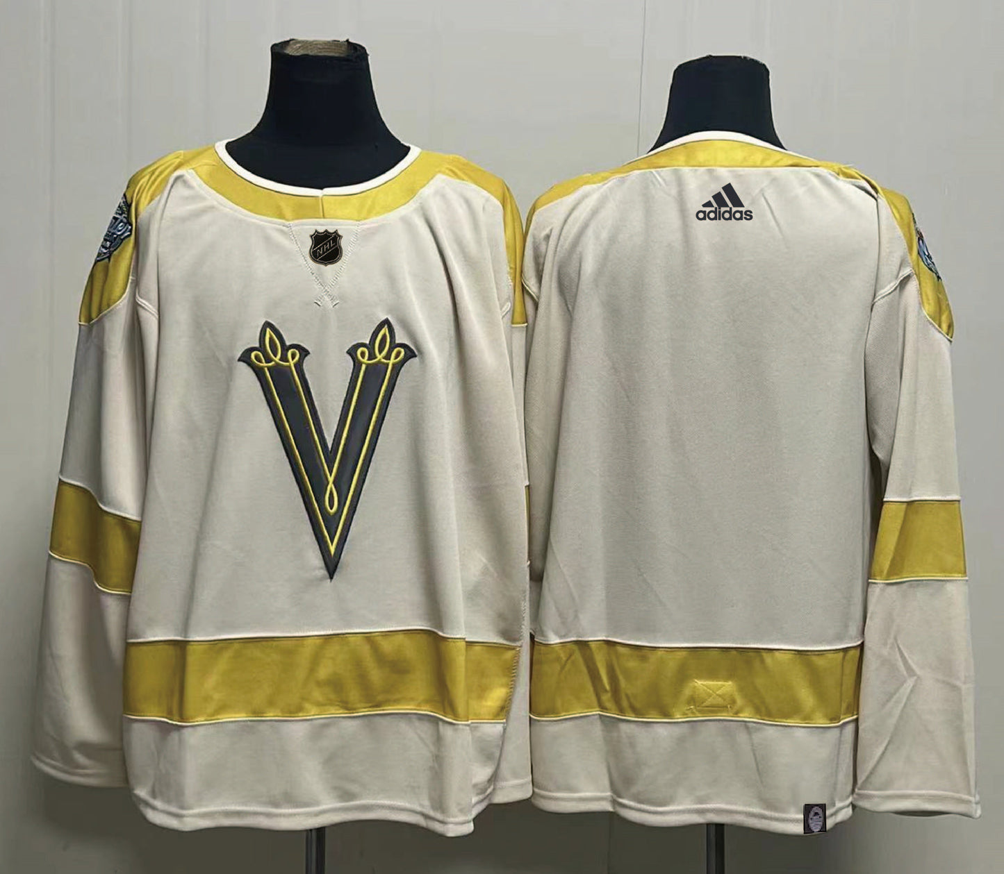 Men's Vegas Golden Knights Cream 2024 NHL Winter Classic Primegreen Authentic Blank Jersey1