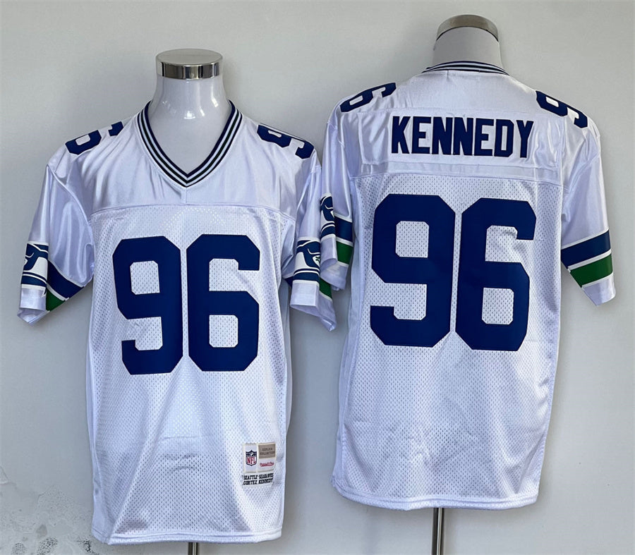 Men's Seattle Seahawks Cortez Kennedy White Legacy Replica jersey